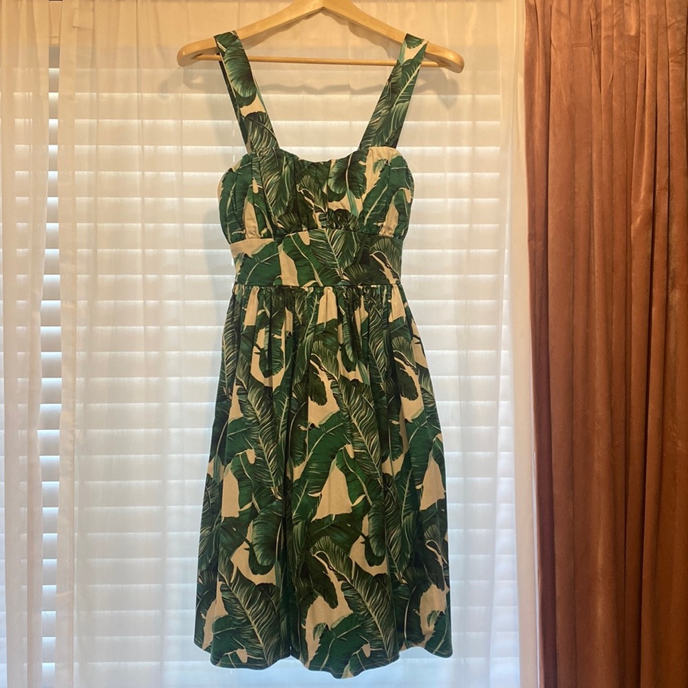 Cotton palm leave dress